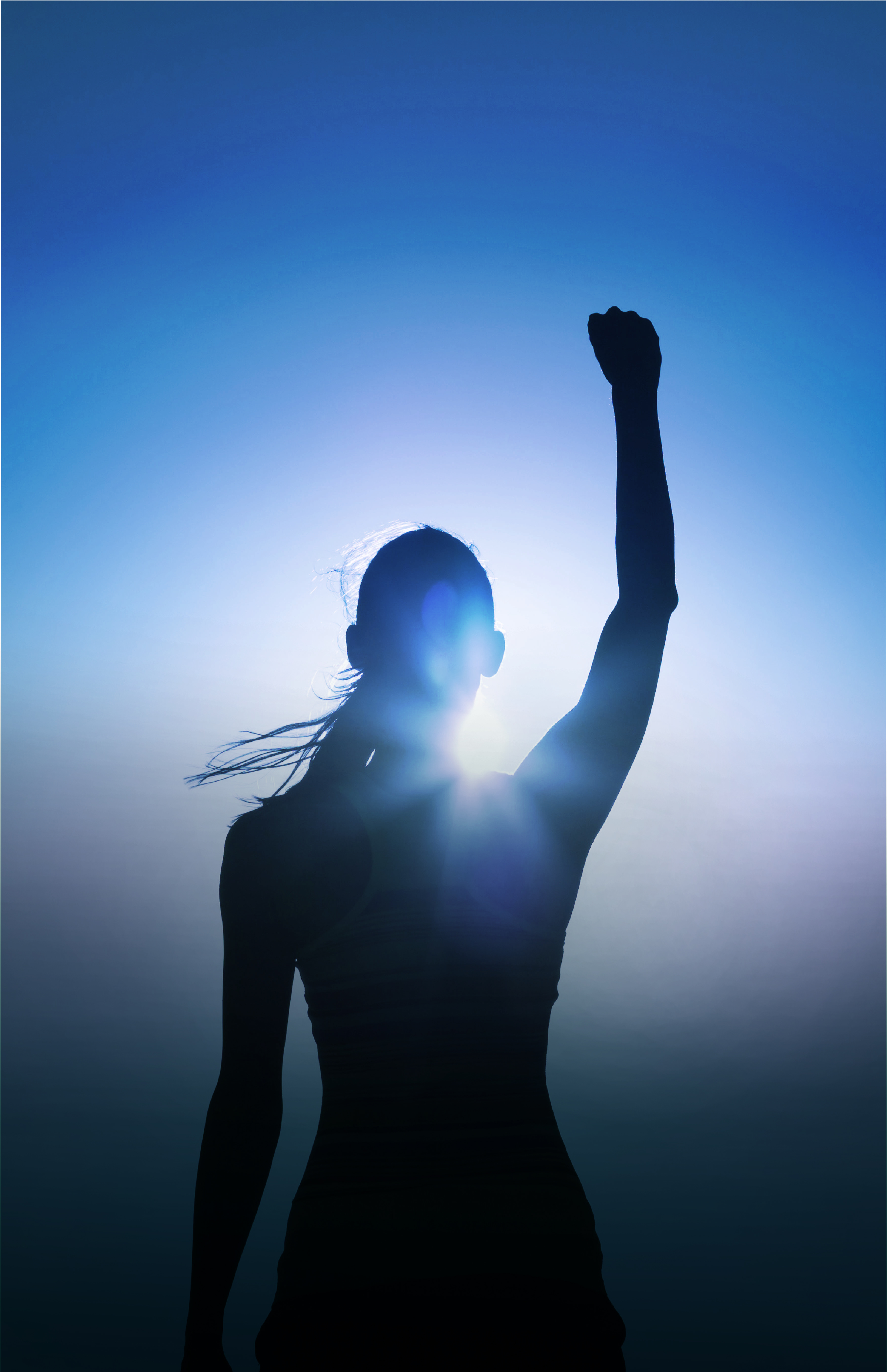Strong confident woman! Winning and life goals concept.